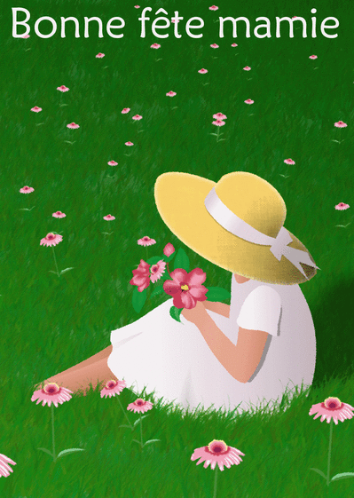 Petite fille dans l'herbe